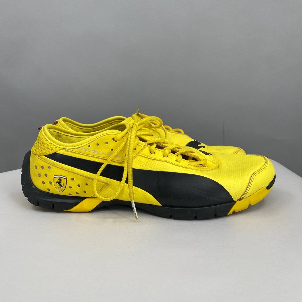 Puma Future Cat Super LT Ferrari Mens 9 Yellow Black Driving Shoes 304949-03